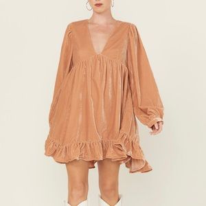 NWT Free People Estella Velvet Mini Dress